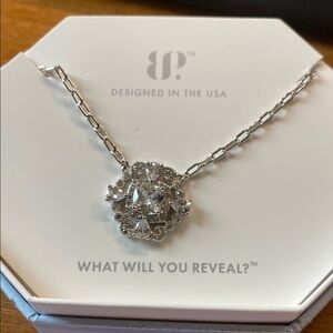 BP Silver Necklace with Delicate Link Design and Sparkling Stones